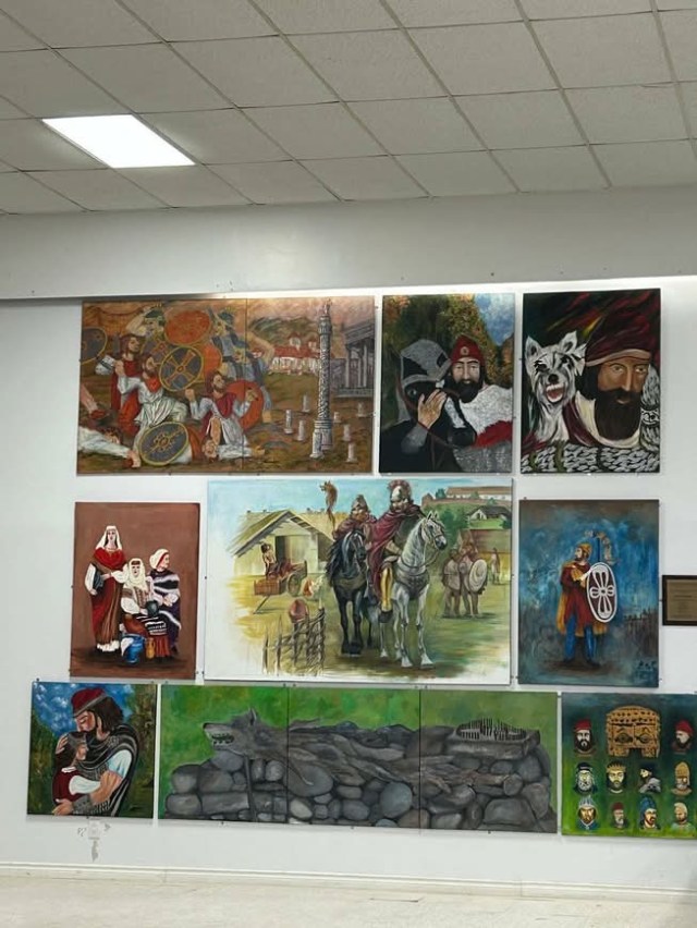 Group painting project, historical painting